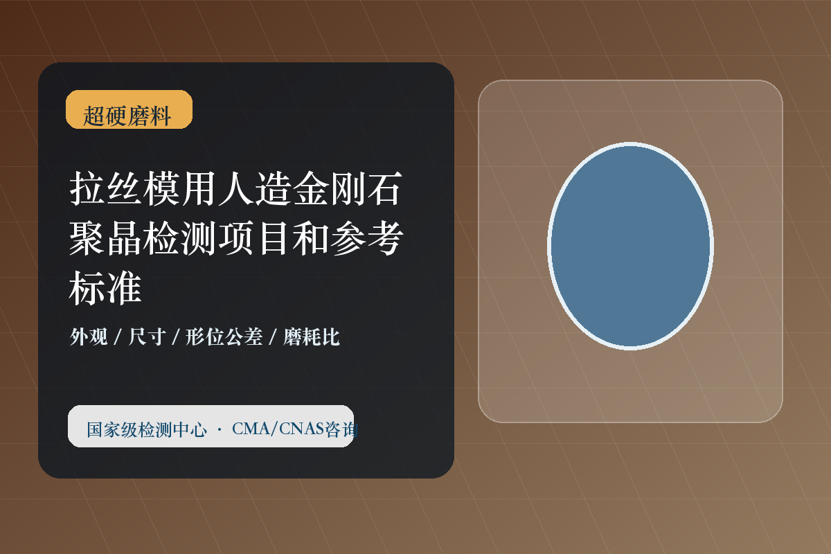 拉丝模用人造金刚石聚晶检测项目和参考标准